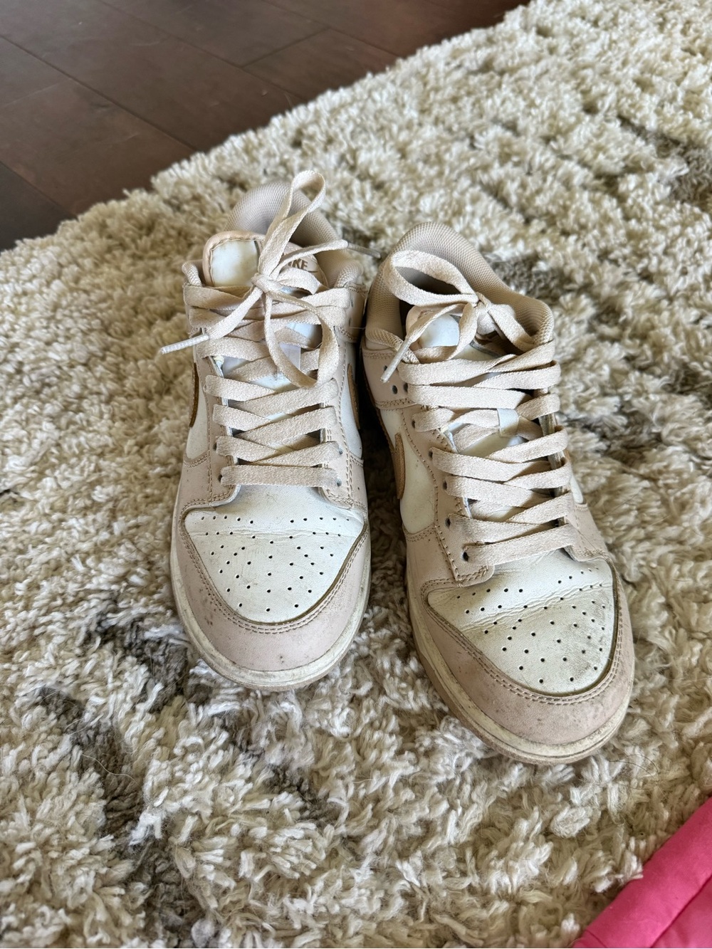 Nike Women's Dunk Low Beige and Off-White High-Top Sneakers